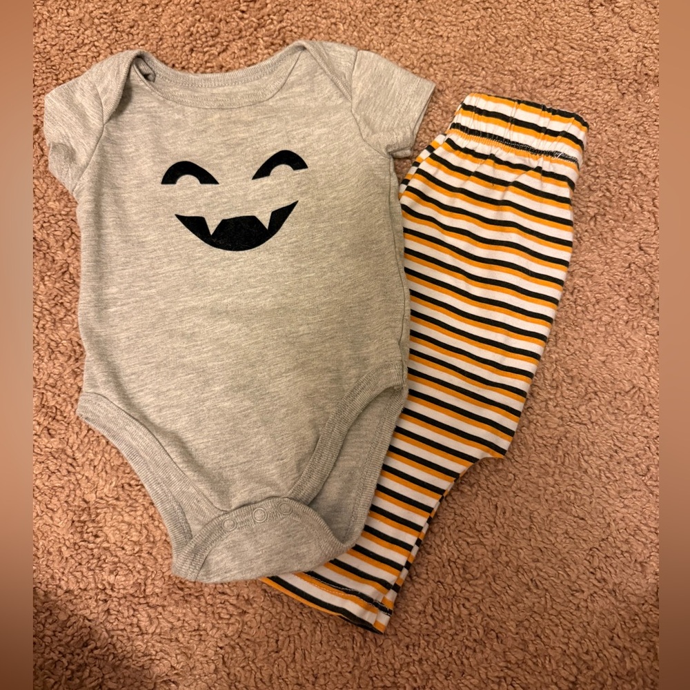 Gray and Yellow Striped Kids Matching Set